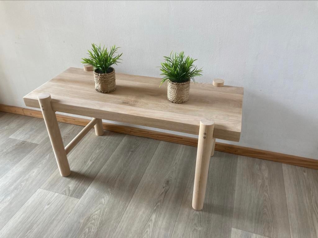 Eikenhouten sidetable - design - nieuw gemaakt, Ophalen, 50 tot 100 cm, Design, Eikenhout