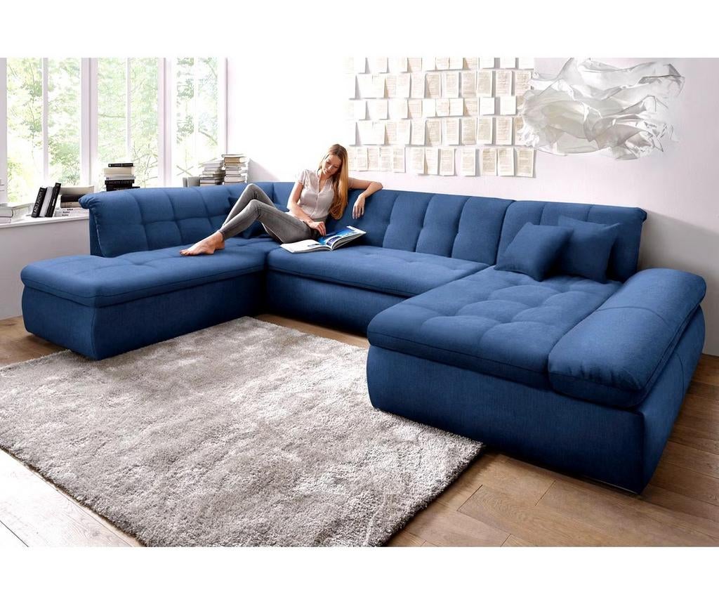 Nieuwe mega Ubank blauw xxl loungebank zithoek, Keizer, Keizer, Hoekbank, 300 cm of meer