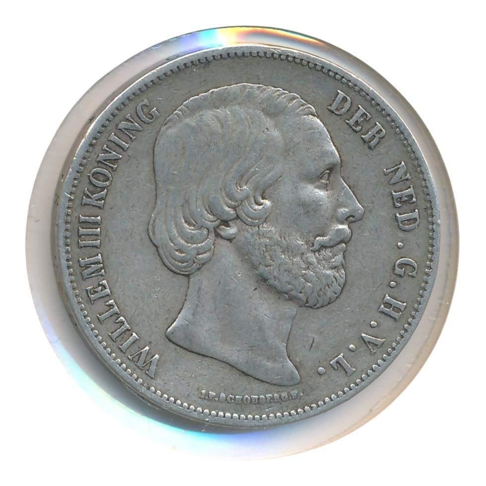 Nederland 2,5 Gulden 1859 Willem III, Postzegels en Munten, Munten | Nederland, Koning Willem III, Zilver, Ophalen of Verzenden