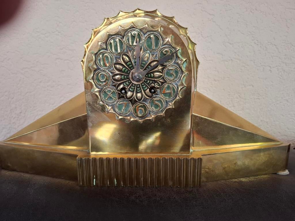 Messing pendule ontwerp W.Penaat, Ophalen of Verzenden