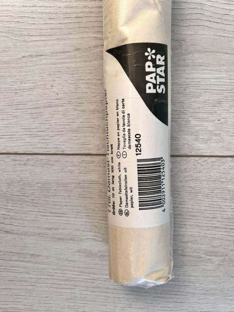 10 m Damast tafelpapier tafelkleed disposable 1 m breed, Ophalen, Wit, Tafelkleed of Tafelzeil