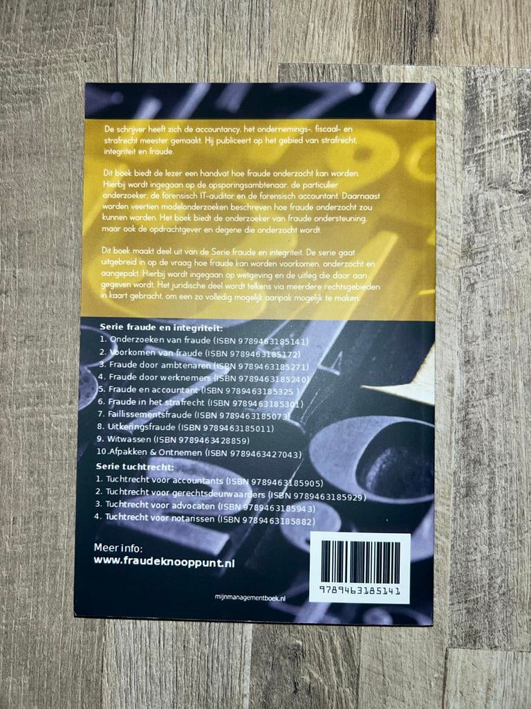 M.H.G. Scharenborg - Onderzoeken van fraude, Boeken, Wetenschap, Zo goed als nieuw, Sociale wetenschap, Ophalen