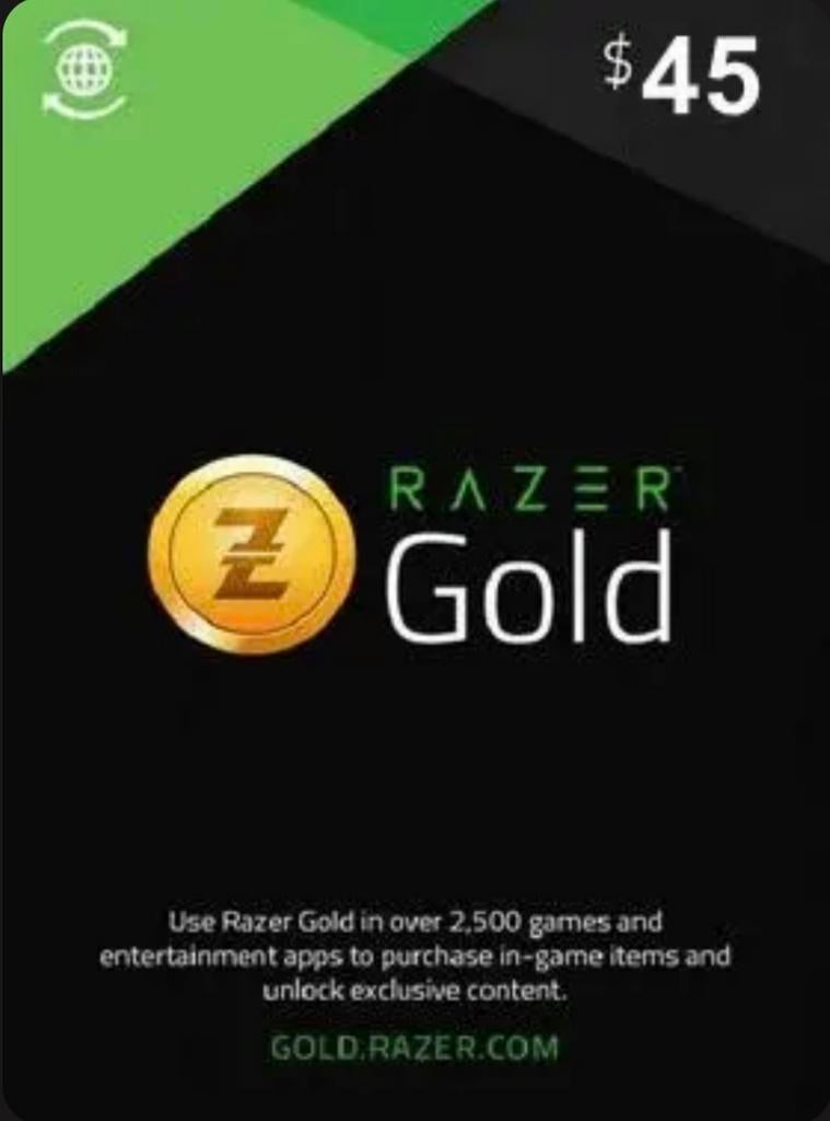 Razer Gold Card - €45, Spelcomputers en Games, Online, Overige genres, 1 speler, Nieuw