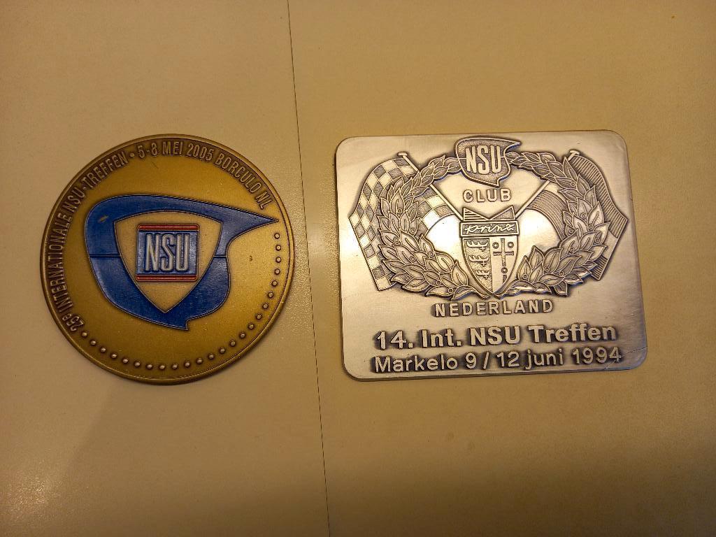 NSU Prinz internationaal treffen plaquette 1994 en 2005, Ophalen of Verzenden, Nieuw