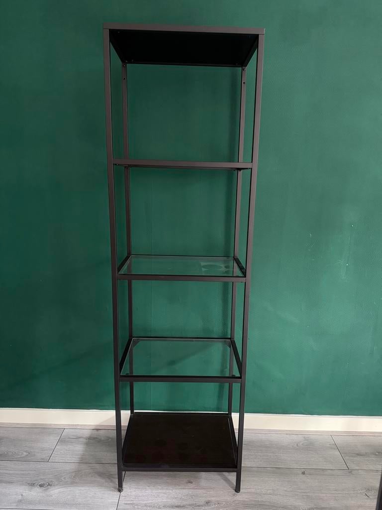 Stijlvolle open kast met glazen planken, Met plank(en), Minder dan 50 cm, Ophalen of Verzenden, Zo goed als nieuw
