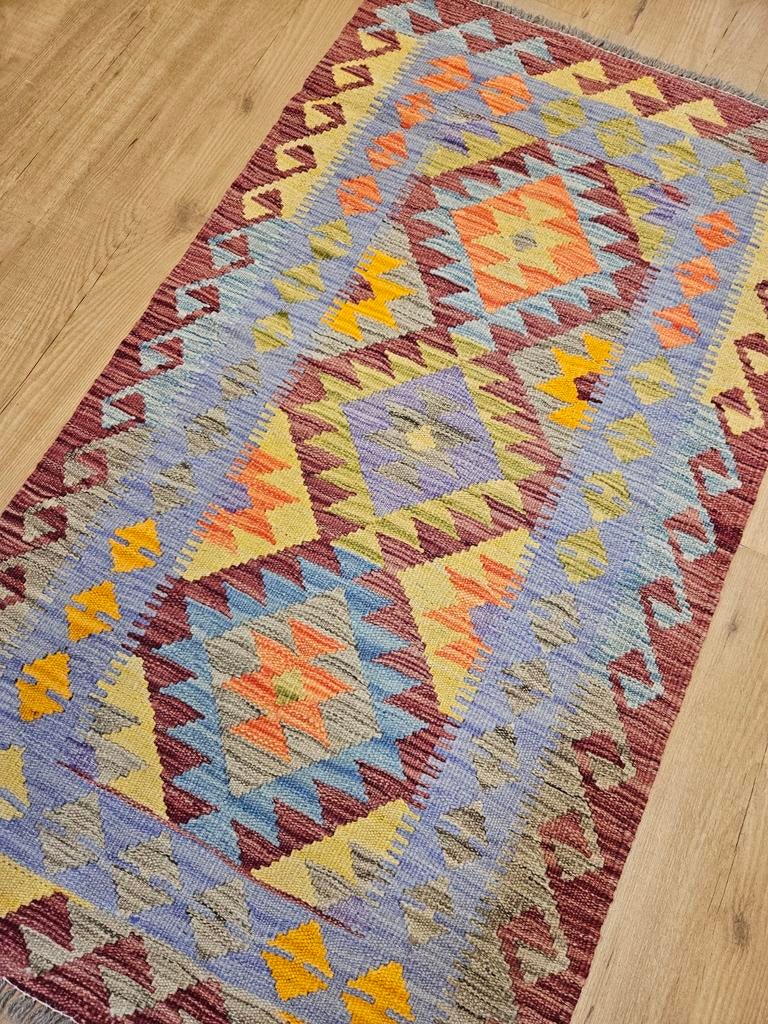 Prachtige handgeweven oosterse kelim 138x77, Info@SlatsAntiek.nl, 100 tot 150 cm, Vof Slats Antiek, Kelim