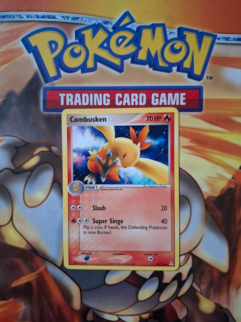Combusken 39/110 Ex Holon Phantoms pokemon kaart, Ophalen of Verzenden, Gebruikt, Losse kaart