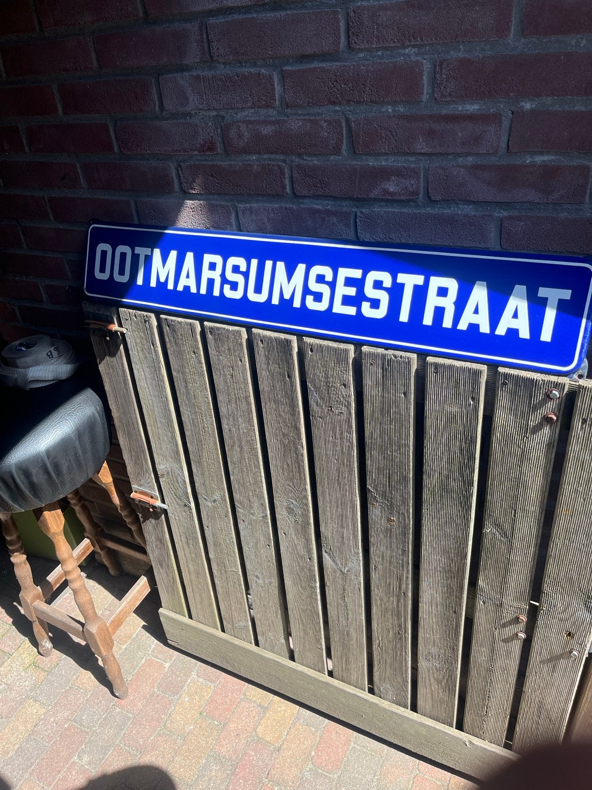 Emaille straatnaambord "Ootmarsumsestraat", Antiek en Kunst, Ophalen of Verzenden