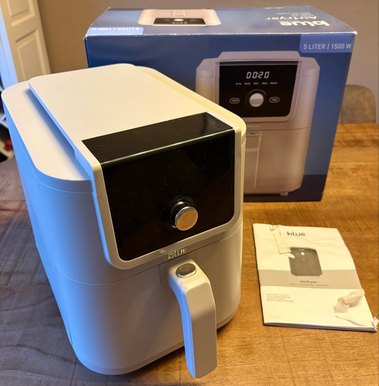 Blue home Airfryer 5 liter -1500w, Ophalen of Verzenden, Zo goed als nieuw, Airfryer, 1000 t/m 1499 gram