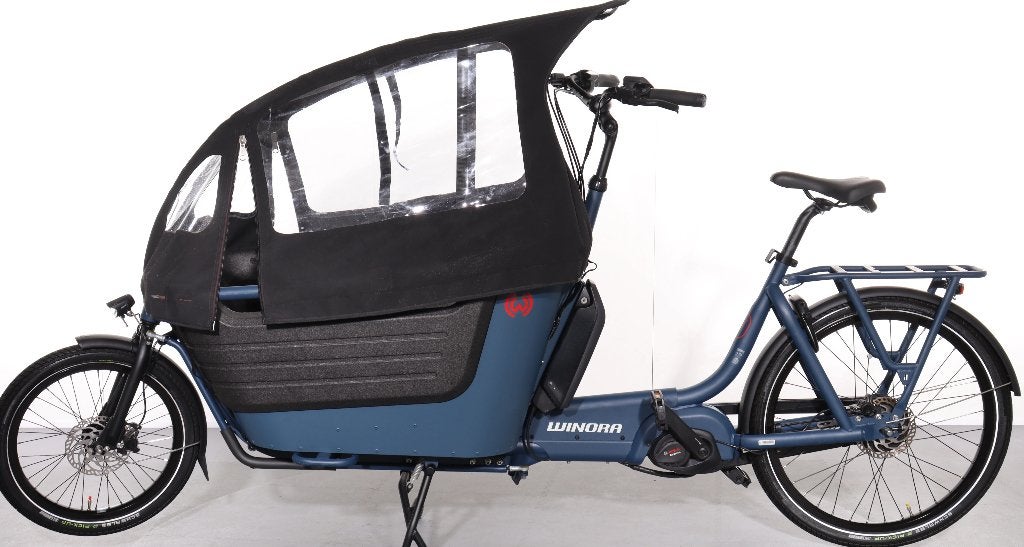 Regentent bakfiets Winora FUB - Batavus Fier, Fietsen en Brommers, Zo goed als nieuw, 2 kinderen, Schijfrem, Huif