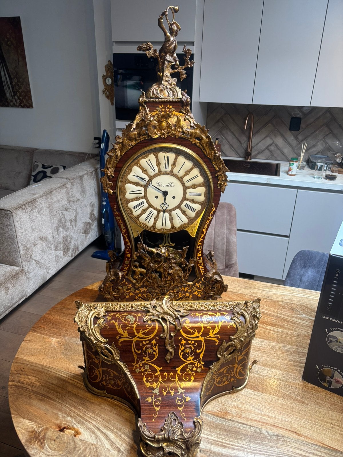 Boulle klok op console 140 cm hoog, Ophalen of Verzenden