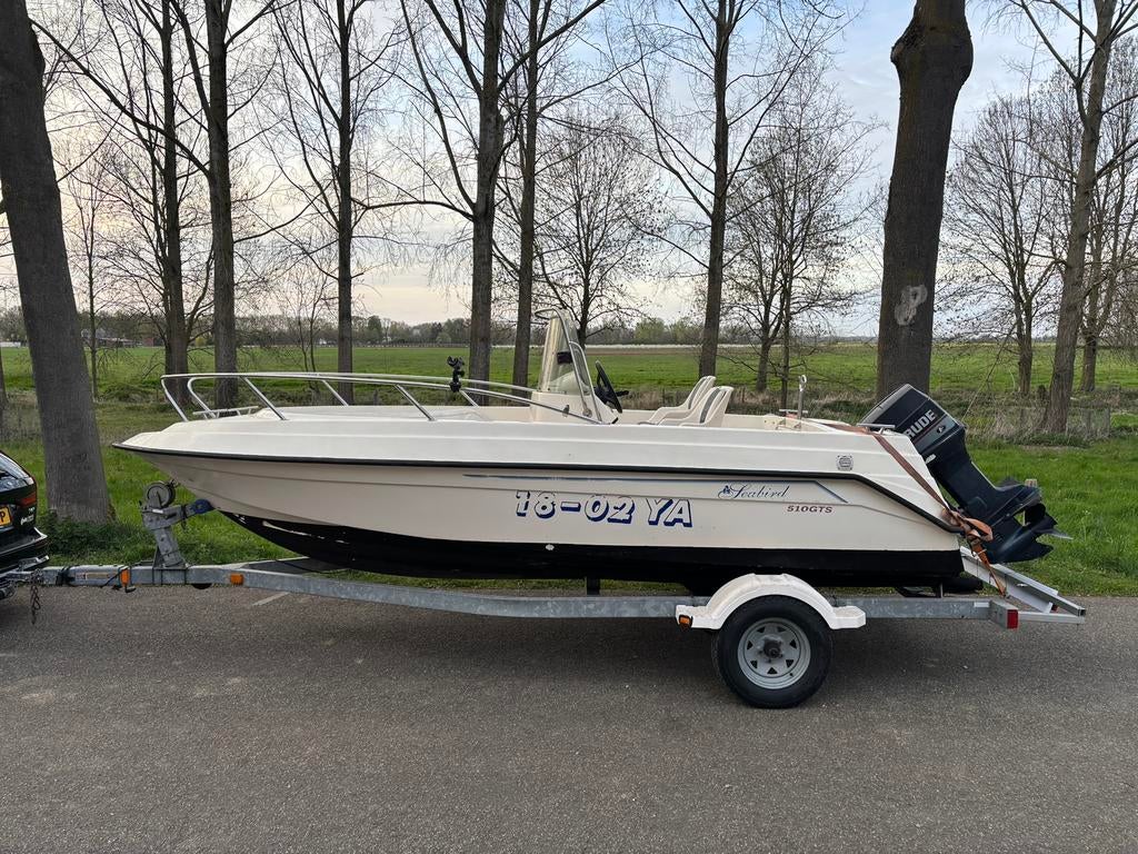 Consoleboot Visboot OMC Seabird 510 met 60PK Evinrude, Watersport en Boten, Ophalen, Gebruikt, Buitenboordmotor, 50 tot 70 pk