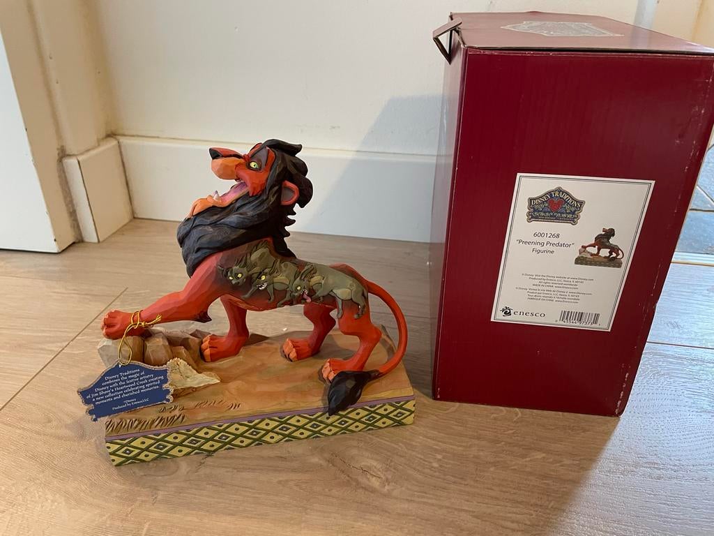 Disney Traditions Jim Shore Scar lion king, Ophalen of Verzenden, Leeuwenkoning of Jungle Boek, Zo goed als nieuw, Beeldje of Figuurtje
