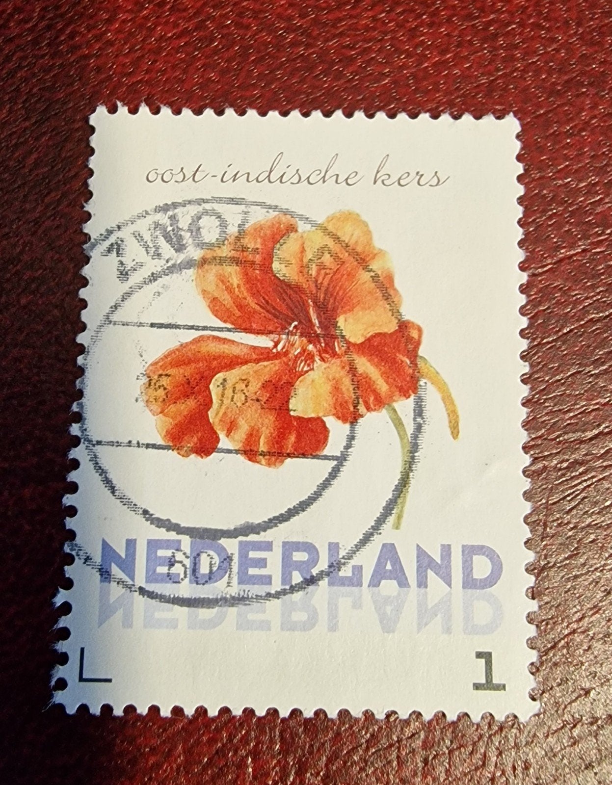 kv104 persoonlijke postzegel Oost-Indische kers gestempeld, Ophalen of Verzenden, Na 1940, Gestempeld