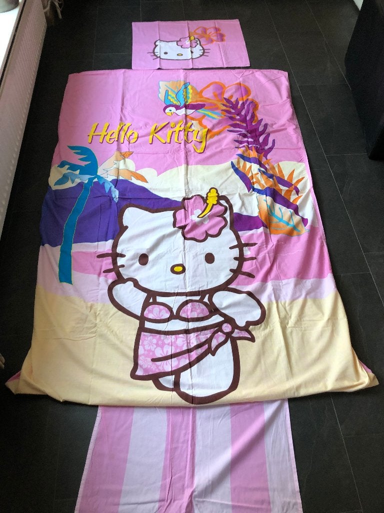Dekbedovertrek Hello Kitty 140 x 200, Meisje, Ophalen of Verzenden, Zo goed als nieuw, Roze