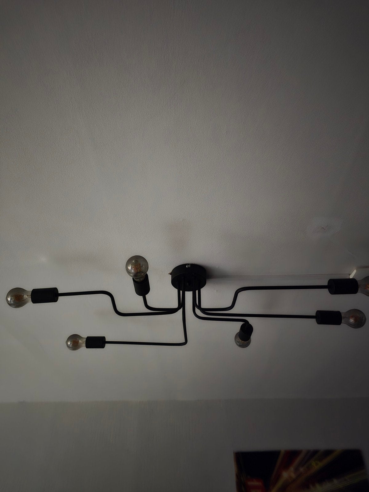 Moderne plafondlamp met 8 lichtbronnen, Ophalen, Gebruikt, Modern, Industrieel, E27 (groot)