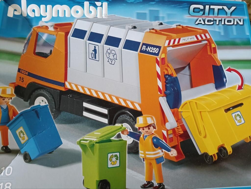 Playmobil City Action Vuilniswagen met 2 poppetjes, Kinderen en Baby's, Speelgoed | Playmobil, Ophalen of Verzenden, Zo goed als nieuw