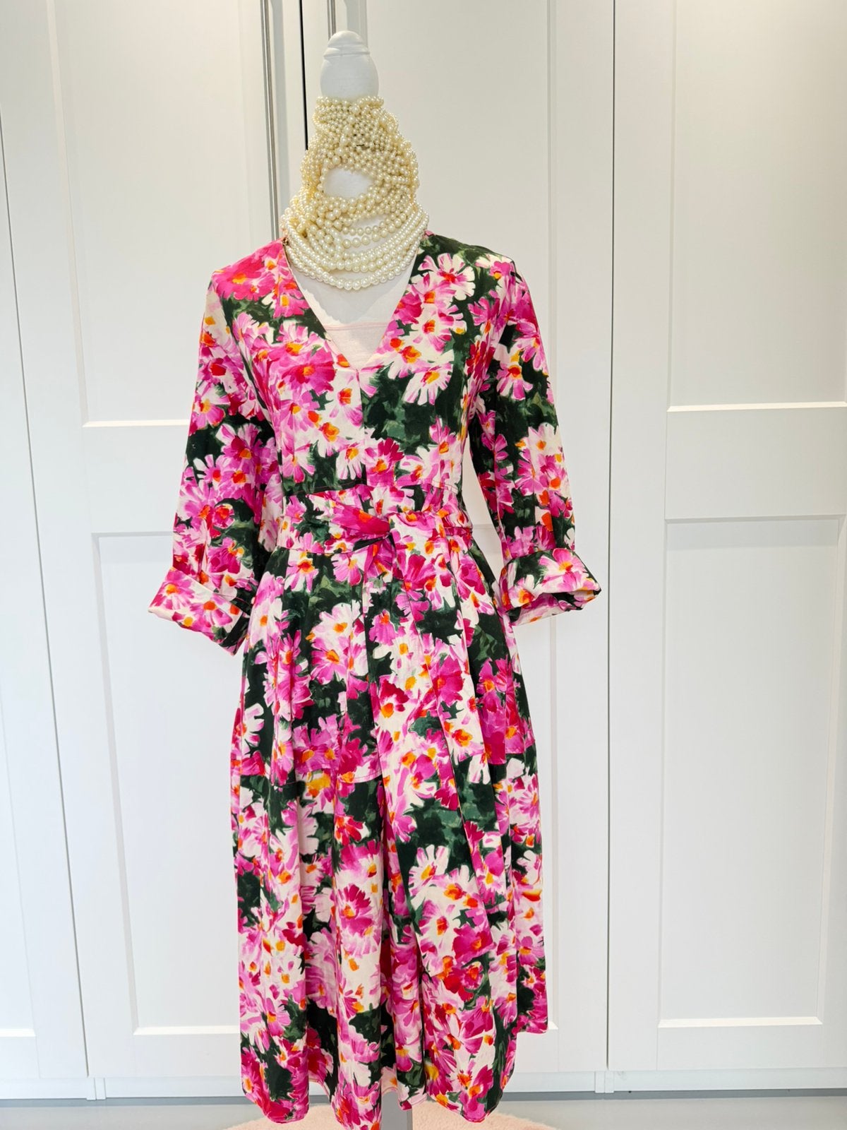 Schitterend Zara jurk roze bloemen xl xxl 42 44 46, Kleding | Dames, Verzenden, Maat 42/44 (L), Nieuw, Roze