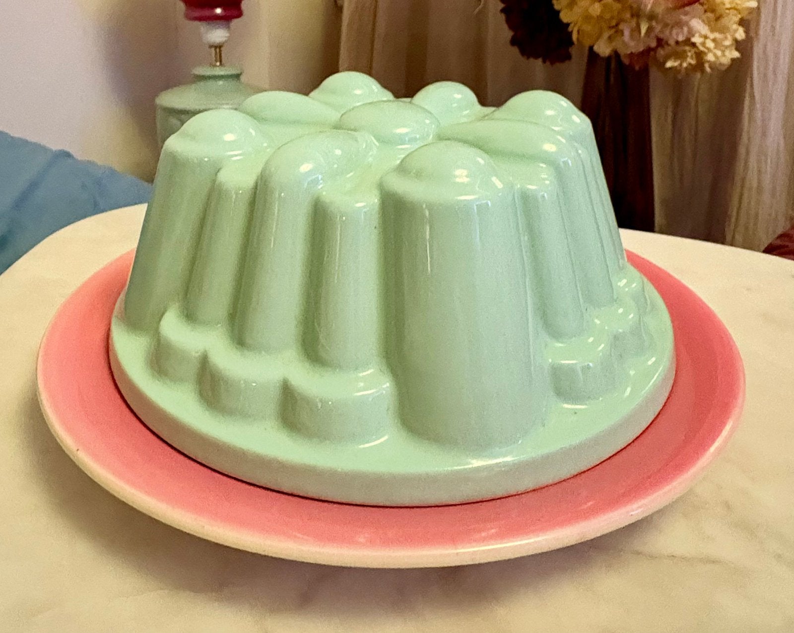 Vintage Pastelgroene Puddingvorm Royal Sphinx (Regout), Antiek en Kunst, Ophalen of Verzenden