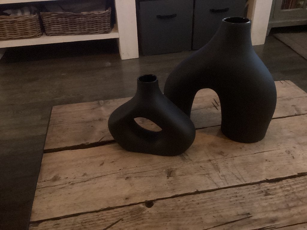 Vazen H&M Wonen, Huis en Inrichting, Woonaccessoires | Vazen, Ophalen, Zo goed als nieuw, Steen/keramiek, Matte afwerking
