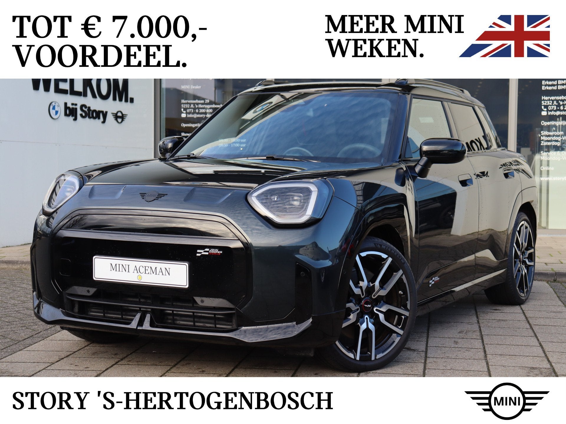 MINI Aceman SE / John Cooper Works / Pakket M / 19" JCW Lap, Dealer onderhouden, Stof, 218 pk, Aceman