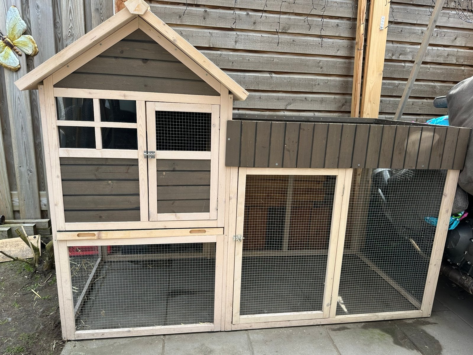 Kippenhok /konijnenhok, Dieren en Toebehoren, Knaagdieren en Konijnen | Hokken en Kooien, Zo goed als nieuw, Hok, 90 cm of meer