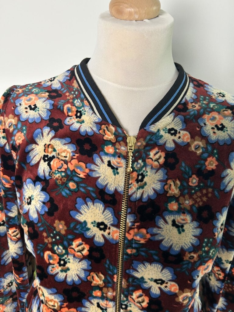 King Louie maat L velvet sportief vest 3434, Kleding | Dames, Bruin, Maat 42/44 (L), Ophalen of Verzenden, Zo goed als nieuw