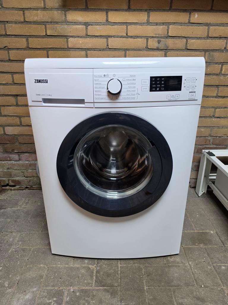 Goedwerkende Zanussi Timecare wasmachine 8 kilo, Witgoed en Apparatuur, Wasmachines, Gebruikt, Voorlader, 6 tot 8 kg, 85 tot 90 cm