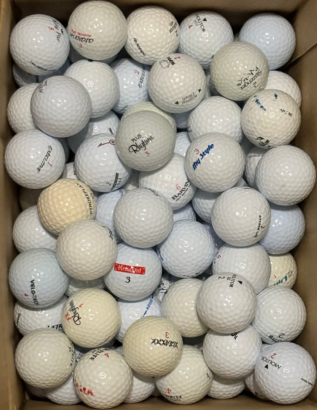 100 golfballen (mix), Ophalen of Verzenden, Gebruikt