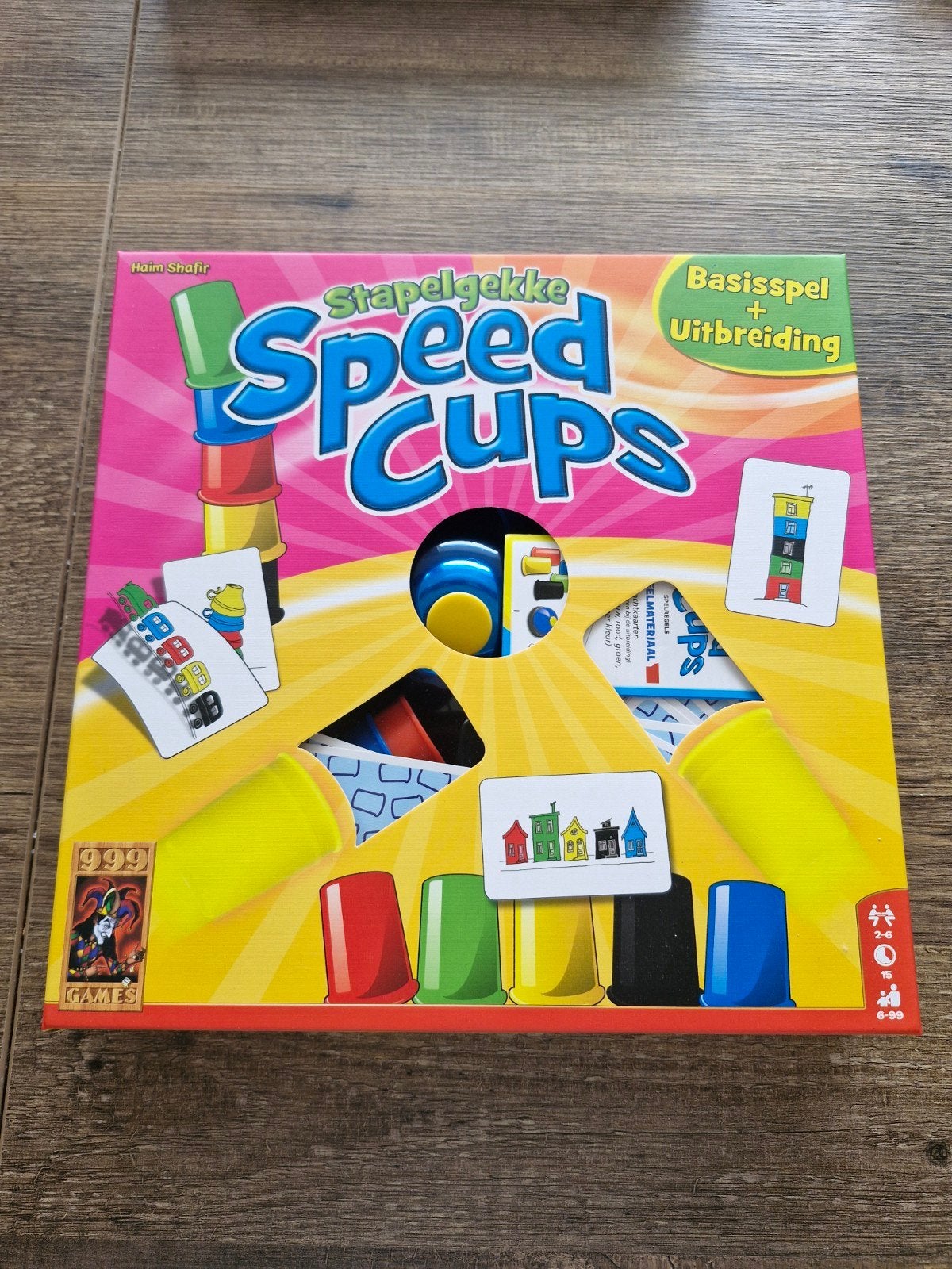 Stapelgekke Speed Cups - Basisspel + Uitbreiding, Drie of vier spelers, Ophalen of Verzenden, Zo goed als nieuw, 999 Games