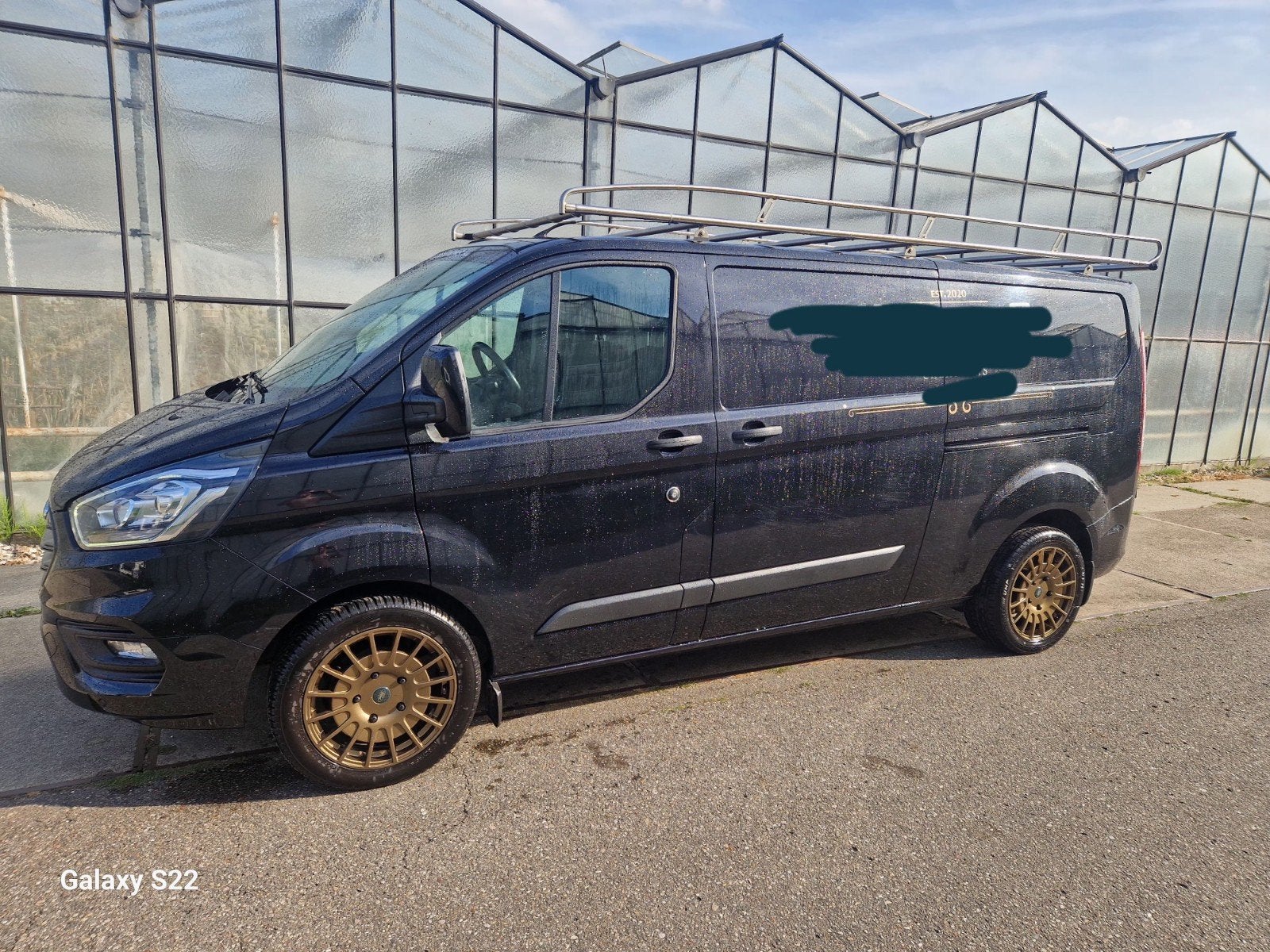 Ford Custom dubbele schuifdeur euro 6, Stof, Overige carrosserieën, Zwart, Diesel