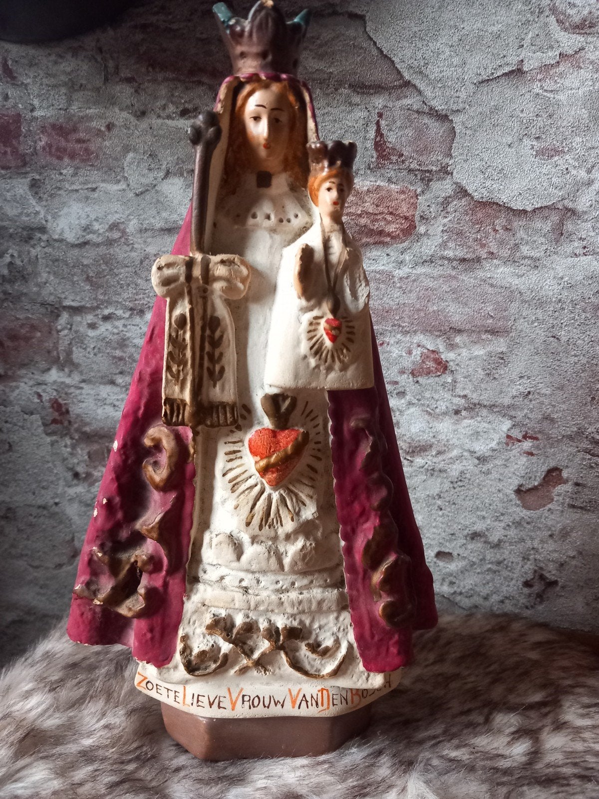 Antiek Mariabeeld met Kind - Zoete Lieve Vrouw van Den Bosch, Ophalen of Verzenden