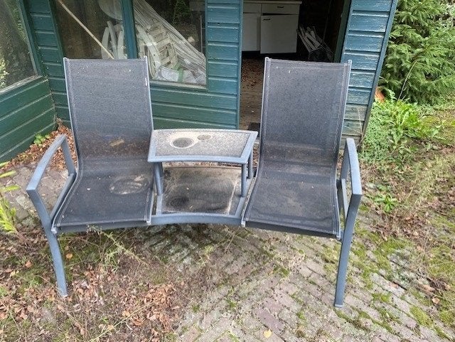 Tete a tete tuinbank ofwel duo zit, Overige materialen, Gebruikt, Stoel, Tuinset