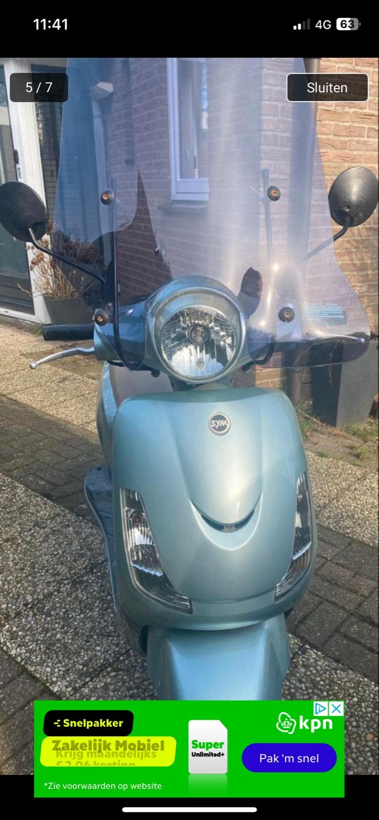 Sym Fiddle scooter - loopt niet, makkelijk te repareren, Ophalen, Gebruikt, Maximaal 45 km/u, Benzine
