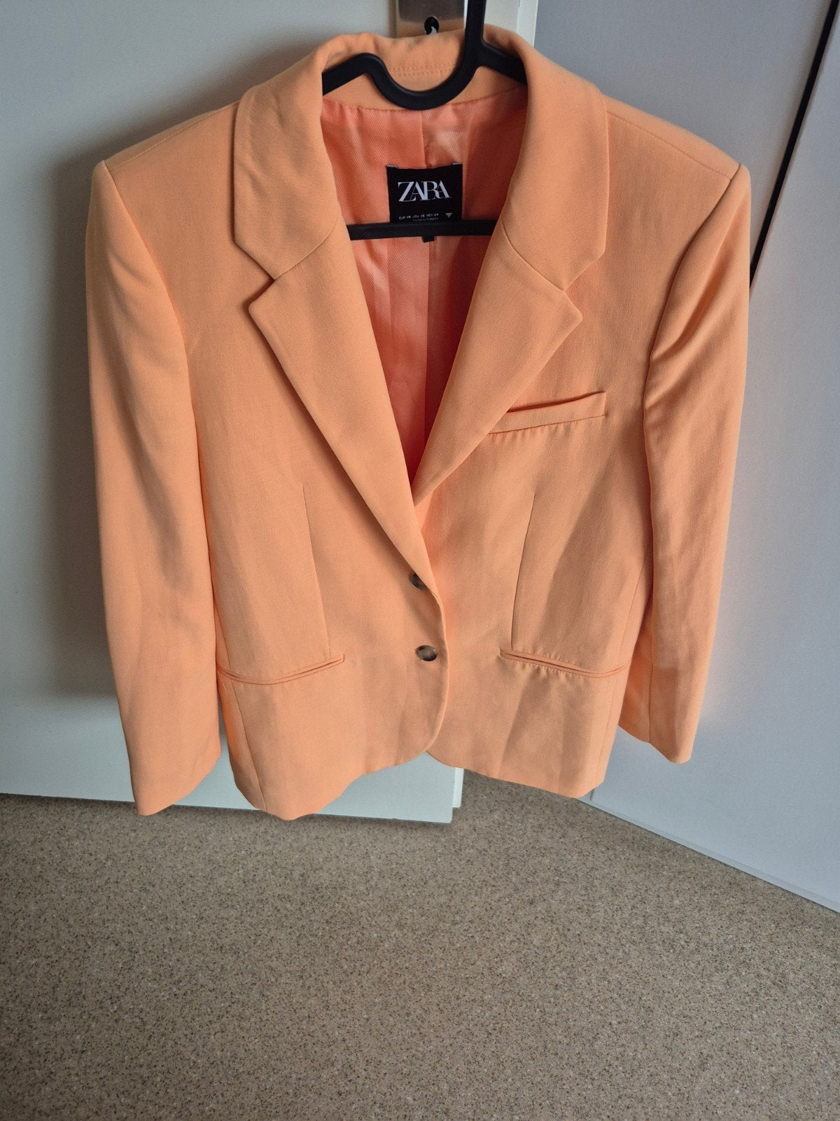 Zara Oranje Blazer en Broek Set - Maat S/XS, Zara, Oranje, Ophalen of Verzenden, Zo goed als nieuw