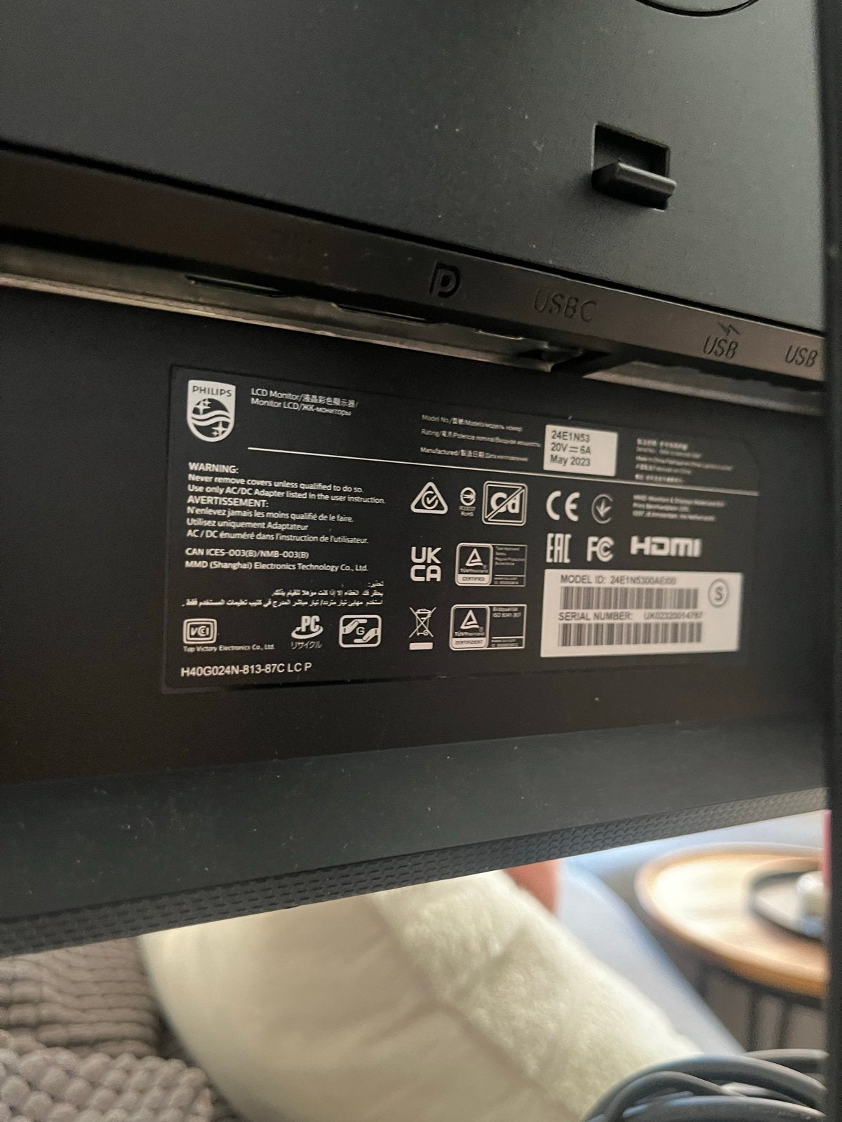 Philips 24E1N5300AE/00 Full HD Monitor - Zo goed als nieuw, HDMI, In hoogte verstelbaar, Full HD, Zo goed als nieuw