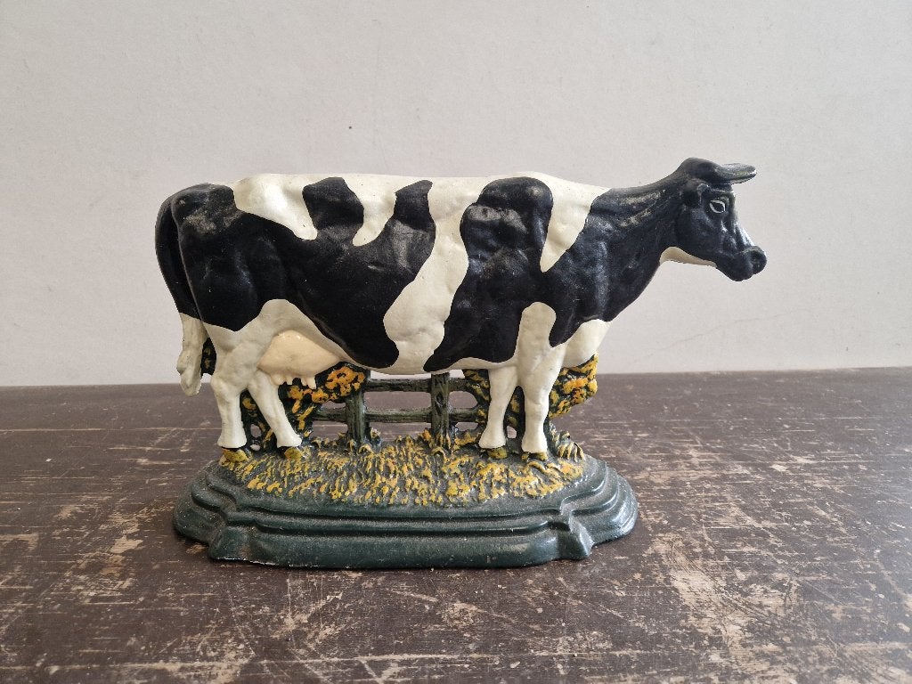 Leuke gietijzeren deurstopper koe, Metaal, Ophalen of Verzenden, Gebruikt, Binnen