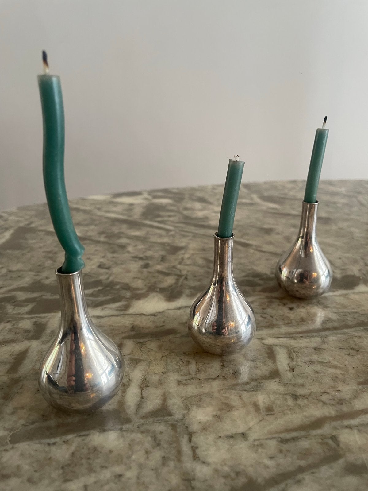 Dansk Designs Denmark 3 onion kandelaars, Antiek en Kunst, Ophalen of Verzenden, Zilver
