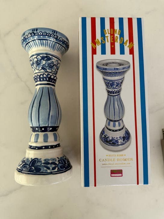 Blond Amsterdam Delfts Blond Kandelaar - nieuw in de doos, Overige merken, Nieuw, Verzenden, Blauw