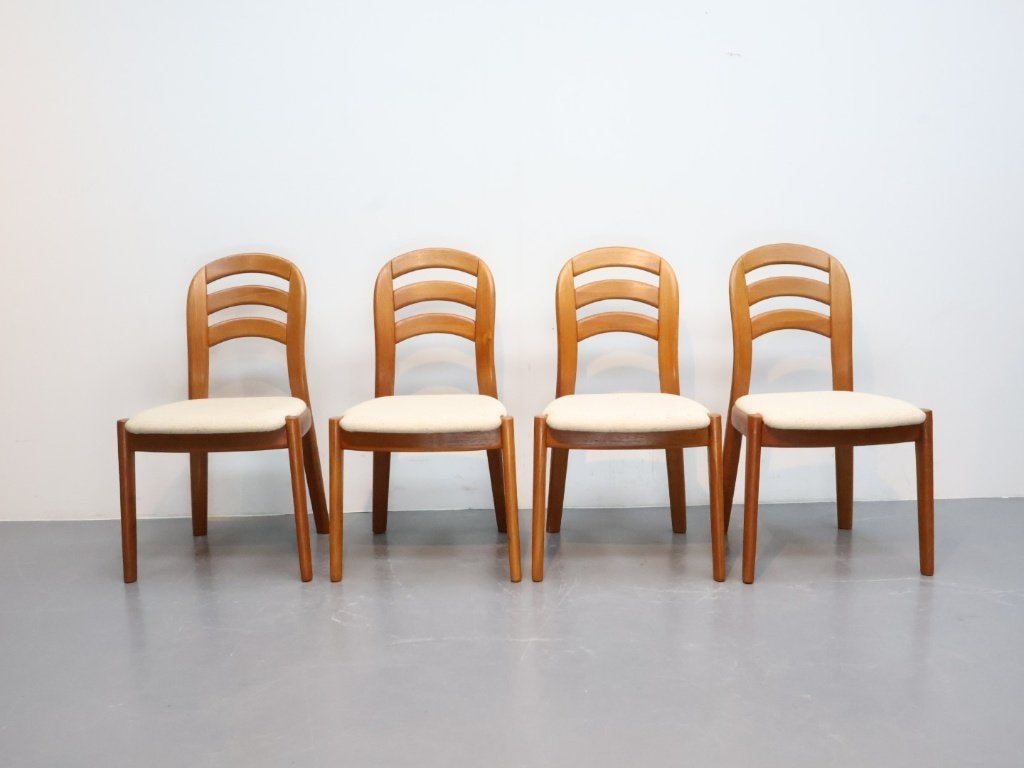 Set van 4 Deense eetkamerstoelen / Niels Koefoed /, Huis en Inrichting, Ophalen, Gebruikt, Bruin, Koefoed