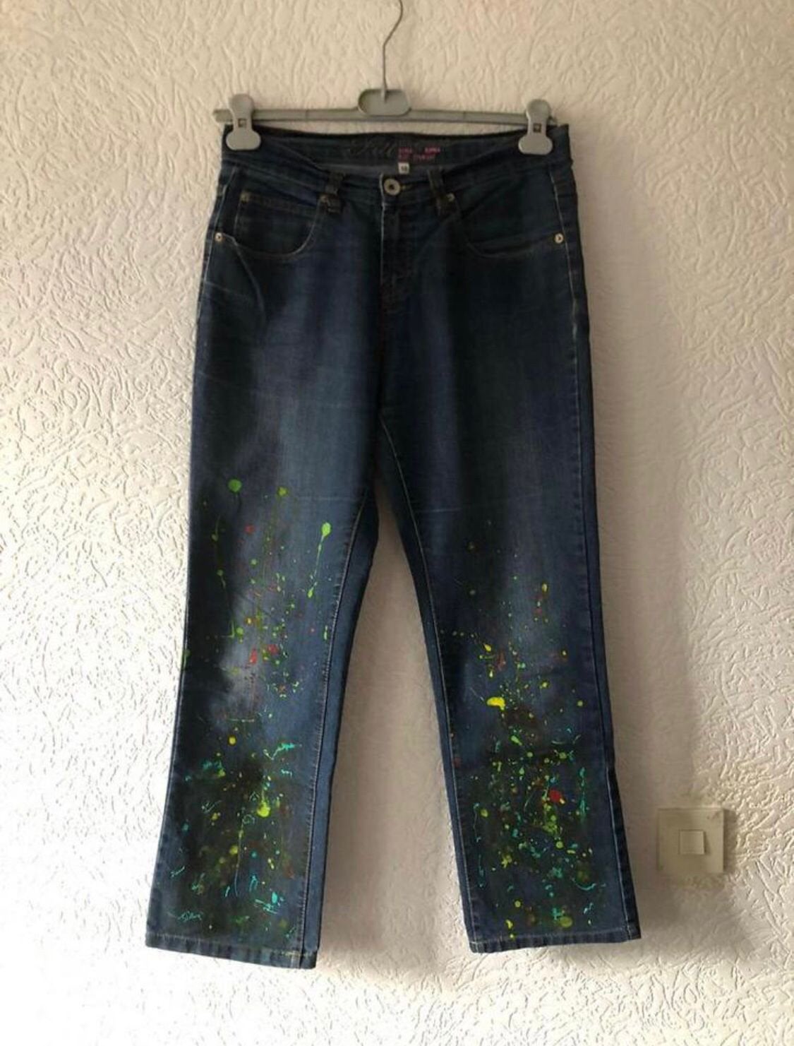 Maat 38 - spijker broek van FITT - ORIGINALS - blauw, Kleding | Dames, Ophalen of Verzenden, Zo goed als nieuw, Blauw, Overige jeansmaten