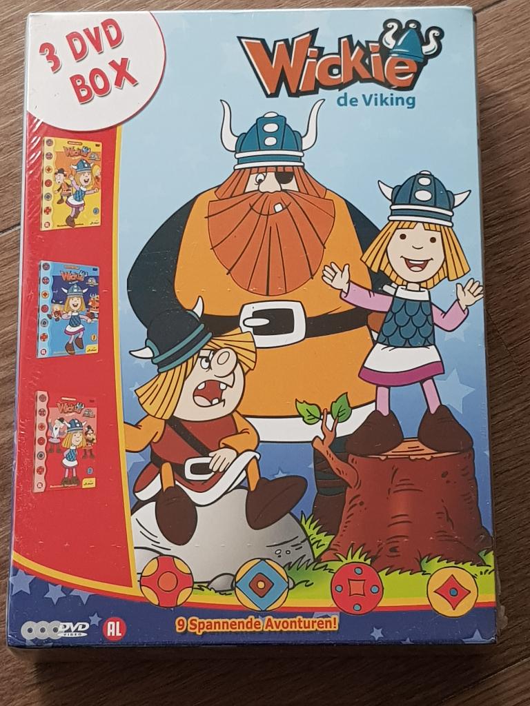 wickie de viking , 3 dvd box , deel 1,2,3,, Alle leeftijden, Ophalen of Verzenden, Zo goed als nieuw, Europees