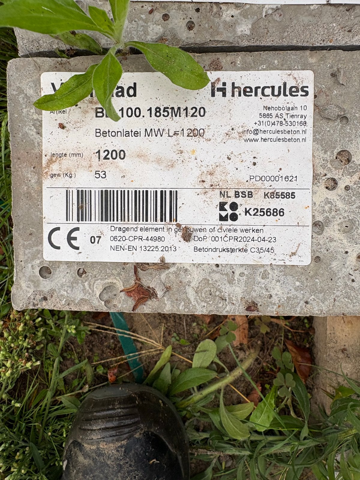 Betonlateien Hercules - Diverse Lengtes, Ophalen, Zo goed als nieuw