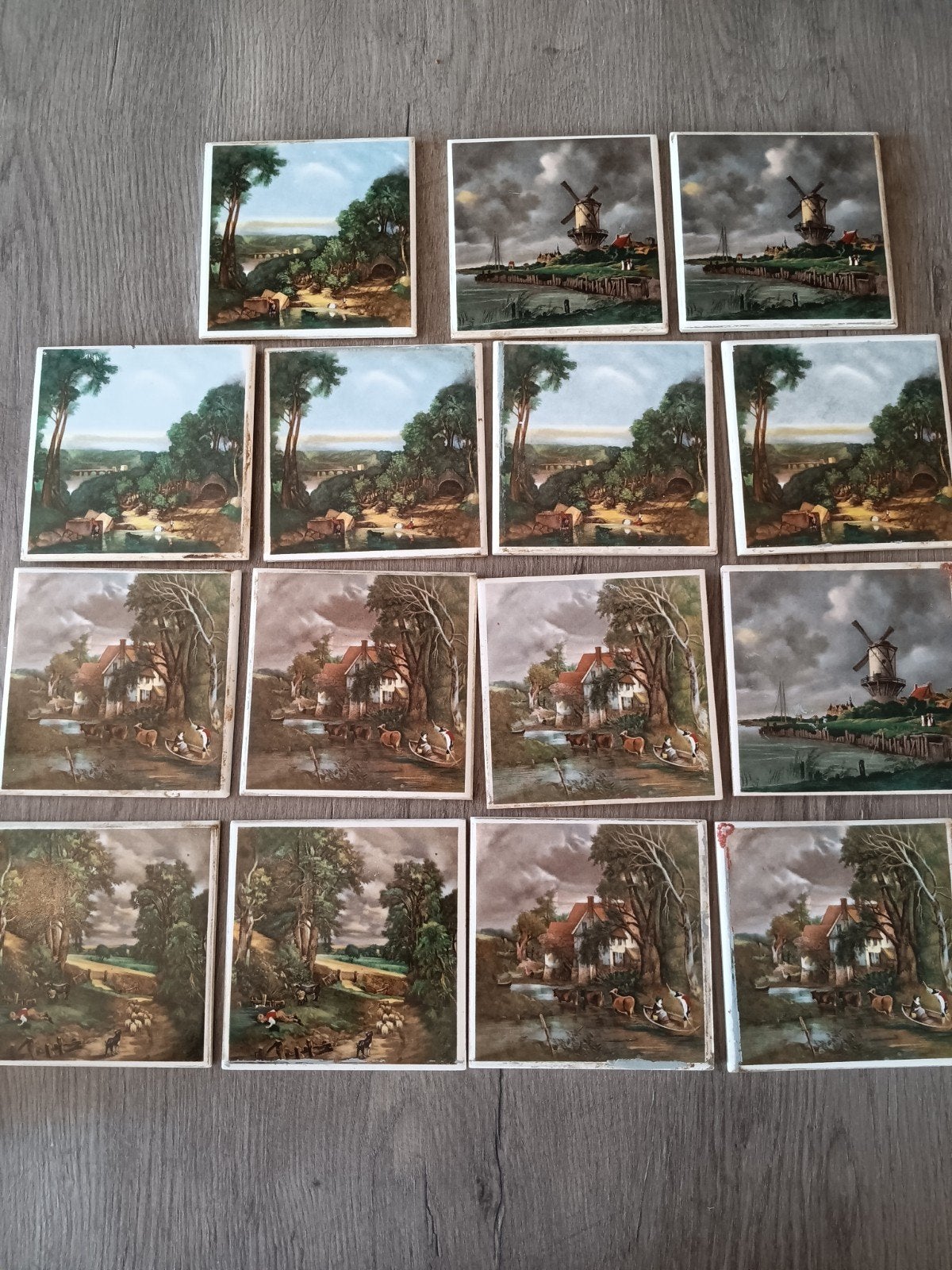 17 oude tegeltjes, Ophalen of Verzenden