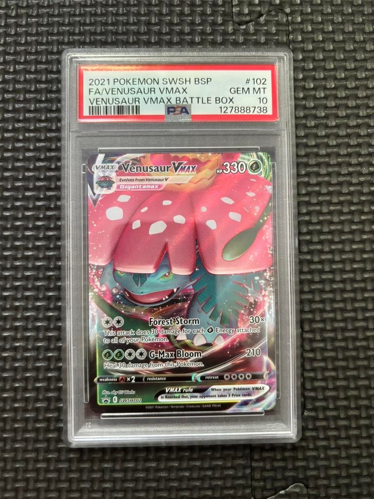 Venusaur Vmax PSA 10, Ophalen of Verzenden, Zo goed als nieuw, Booster