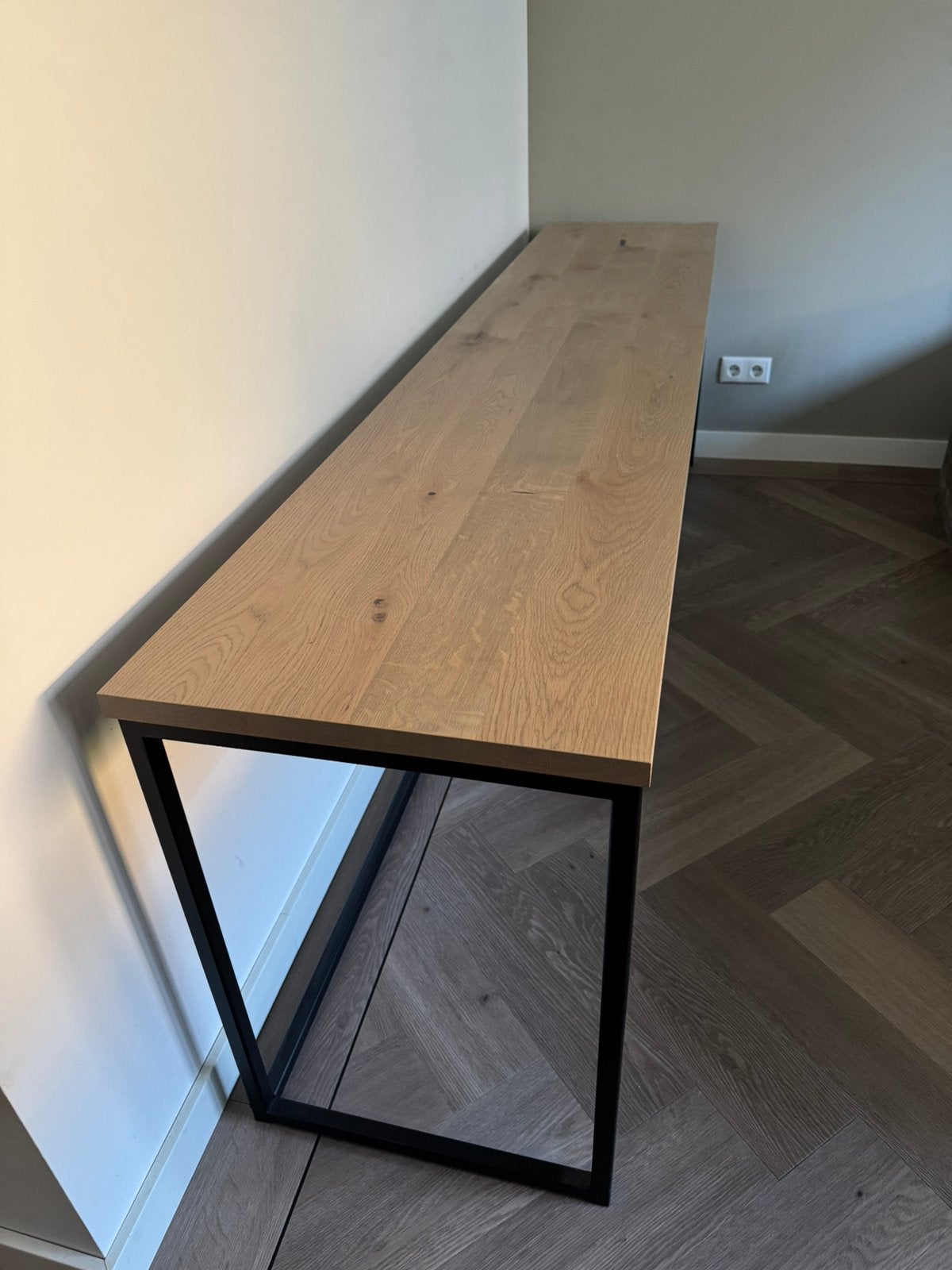 Sitetable / werkplek, Ophalen, Eikenhout, 200 cm of meer, Zo goed als nieuw