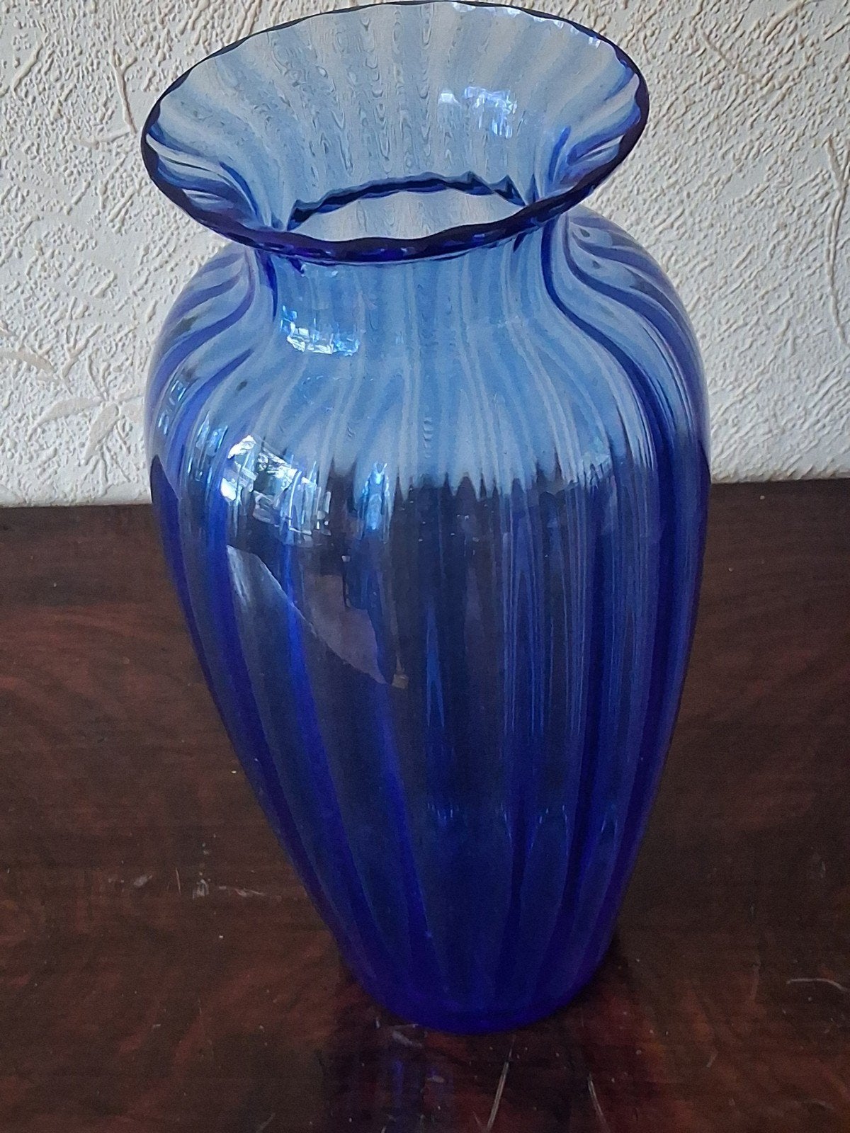 Vintage Kobaltblauwe Glazen Vaas - 29 cm Hoog, Ophalen of Verzenden
