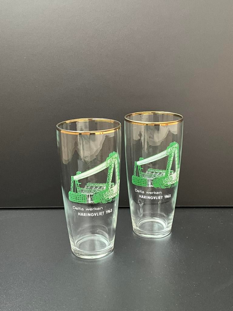 Nieuw - bierglazen van de Deltawerken 1963, Ophalen, Nieuw, Bierglas