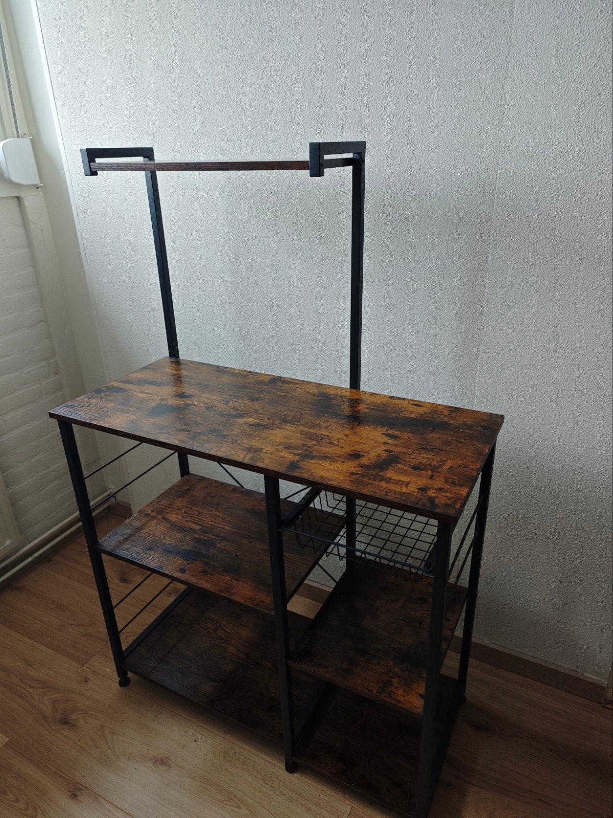 Vasagle Keukenrek - Praktisch en stijlvol met metalen mand, Ophalen, Hout, Keukentrolley, Zo goed als nieuw