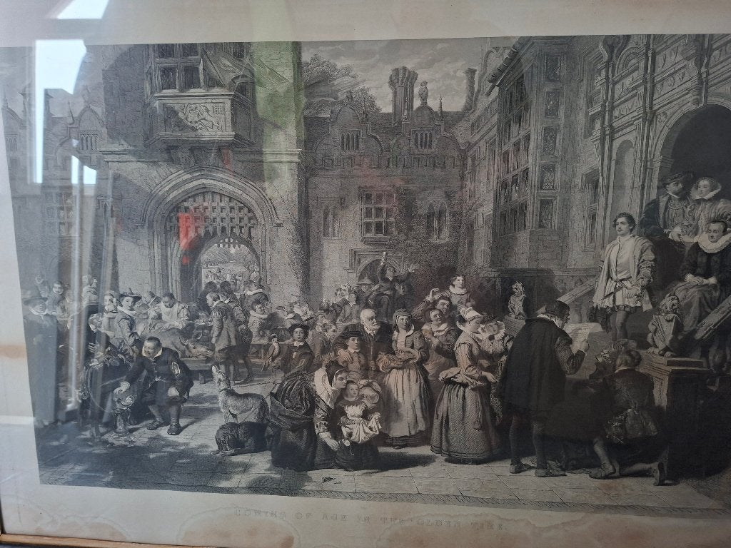 Gravure, Ophalen, 1800 - 1899, 60 cm, Gravure